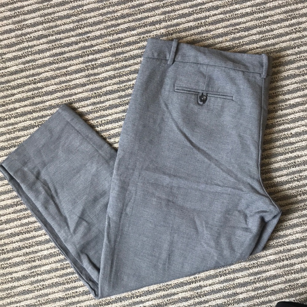 Capri-length gray dress pants